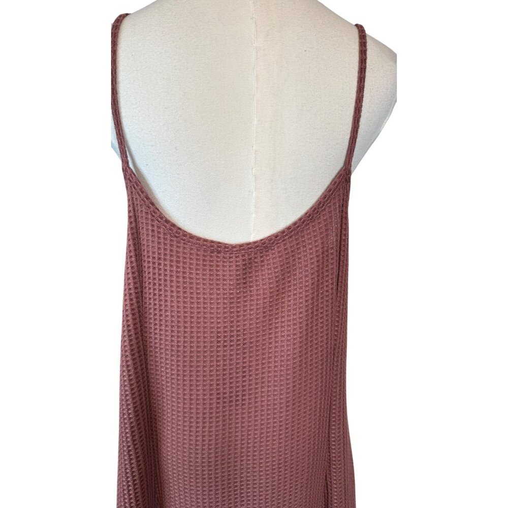 NWT Pretty Little Thing 16 Mauve Waffle Knit Maxi Dress Sleeveless Polyester - Picture 10 of 15